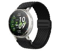 KeeFos 20mm Nylon Watch Strap Compatible with Amazfit Active 3 Premium, T-Rex 3 Pro 44mm, Active 2 Square, Active 2, Active, GTR Mini, Magnetic Clasp, Breathable, Adjustable, Unisex - Black