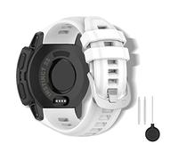 KeeFos 20mm QuickFit Strap Compatible with Garmin Instinct 2S/Instinct 2S Solar, Soft Silicone Replacement Sport Band - White