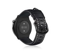 KeeFos 20mm Strap Compatible with Amazfit T-Rex 3 Pro 44mm/Active 2 Square/Active 2/GTR Mini/GTR 42mm/GTS 4/4 Mini/3/Bip 3 Pro/3, Soft Leather Straps, Watch Band - Black