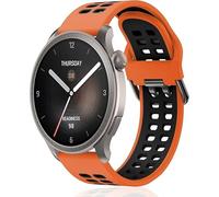 KeeFos 22 mm Strap Compatible with Amazfit T-Rex 3 Pro 48 mm/Balance 2/Balance/Bip 6/Bip 5/GTR 4/GTR 3 Pro/GTR 3/Cheetah Pro/Cheetah, Silicone Watch Strap, Replacement Strap - Orange/Black