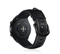 KeeFos 22mm Leather Strap Compatible with Xiaomi Watch S4/S4 Sport/S3/S1 Pro/2/2 Pro, Soft Leather Straps for Women Men, Watch Band for Xiaomi Redmi Watch 5 Active/5 Lite - Black
