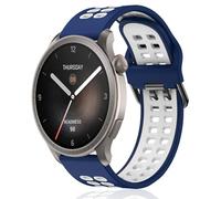 KeeFos 22mm Strap Compatible with Amazfit Active Max/Balance 2/Balance/Bip 6/Bip 5/GTR 4/GTR 3 Pro/GTR 3/Cheetah Pro/Cheetah, Silicone Wristbands, Watch Band - Blue/White