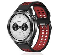 KeeFos 22mm Strap Compatible with Xiaomi Watch S4/S3/S1 Pro/2/2 Pro/Redmi Watch 5 Active/5 Lite, Silicone Wristbands, Watch Band - Black/Red