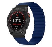KeeFos 26 mm QuickFit Bracelet for Garmin Fenix 7X Pro Solar/Garmin Instinct 2X/Fenix 7X/Fenix 6X/Fenix 6X Pro, Silicone Magnetic Adjustable Replacement Strap Men Women for Fenix 5X GPS - Blue