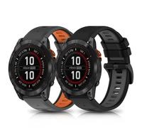 KeeFos 26 mm QuickFit Bracelet for Garmin Tactix 8 51 mm/Fenix 8 51 mm/Fenix 7X Pro Solar/7X Pro/7X/6X Pro/6X/5X Plus/5X, Pack of 2 Silicone Replacement Wristbands for Epix Pro 51 mm/Descent Mk3i 51
