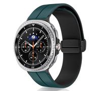 KeeFos Strap Compatible with Samsung Galaxy Watch 8 44mm/40mm 2025, Silicone Wristbands with Magnetic Clasp, Soft Sport Replacement Watch Band for Samsung Galaxy Watch 8 Classic 46mm - Green/Black