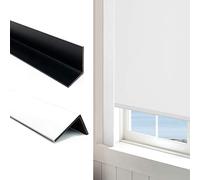 Keego 100% Blackout PVC Light Blocking Strips for Window Shades - Block Light Along The Sides of Blackout Blinds Great for Bedroom Nursery (White, 58.5", 2pcs)