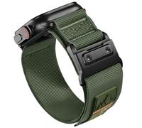 KEEGOP Nylon Loop Sport Band Compatible With Apple Watch 49mm 45mm 44mm 42mm, Rugged Tactical Paracord Strap for Ultra 2/Ultra Series 10 9 8 7 6, Magnetic Clasp Smart watch for Men(Green)