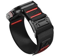 KEEGOP Nylon Loop Sport Band Compatible With Apple Watch 49mm 45mm 44mm 42mm, Rugged Tactical Paracord Strap for Ultra 2/Ultra Series 10 9 8 7 6, Magnetic Clasp Smart watch for Men(Black)