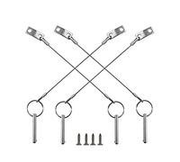 keehui 4-Piece Quick Release Pin, 316 Stainless Steel, 1/4'' Diameter, 1-1/2'' Usable Length, 2'' Total Length, Marine Grade, Bimini Top Pin, Boat Tops, Marine Hardware
