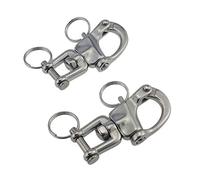 keehui Pair of 2-3/4inch Jaw Swivel Snap Shackle 316 Stainless Steel for Sailboat Spinnaker Halyard