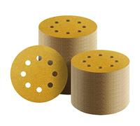 Keeimp 100 Pcs 5 Inch Sanding Discs Hook and Loop, 60, 80, 120, 220, 320 Grit Sandpaper for Woodworking or Automotive, 8 Hole Gold Premium Dustless Random Orbit Sandpaper