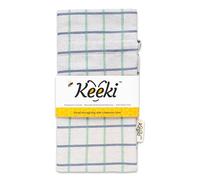 Keeki Bag - The Original Beeswax Lined Bread Bag for Homemade & Sourdough | Reusable Linen Bread Storage | Beeswax Wrap Alternative | Plastic-Free Storage w/Wide Opening & Drawstring - Longer Blue