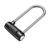 KeeKit 5 Digit Combination Padlock, 4.65 Inch Long Shackle Resettable Padlock, Lengthened Gym Lock Waterproof for School, Employee, Gym & Sports Locker, Gate, Case, Toolbox, Fence - Black
