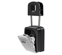 KeeKit Key Lock Box, Upgraded Key Safe Box with Removable Buckle, Resettable Code Key Storage Lock Box Waterproof with 4 Digit Combination, 5 Key Capacity for Home, Warehouse, Indoor & Outdoor