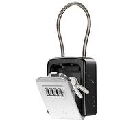 KeeKit [New Version] Key Lock Box, Key Safe Box with Removable Chain, Resettable Code Key Storage Lock Box Waterproof with 4 Digit Combination, 5 Key Capacity for Home, Warehouse, Indoor & Outdoor