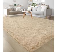 Keeko Beige Fluffy Area Rug, 3x5ft Cute Shag Carpet for Bedroom, High Pile Shaggy Carpets for Living Room, Indoor Fuzzy Rugs for Girls and boys Kids Room Home