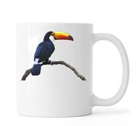 Keel Billed Toucan Parrot Bird Ceramic Tea Coffee Mug White