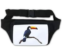 Keel Billed Toucan Parrot Bird Waist Bag Fanny Pack White