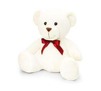 Keel Toys Barney Bear White With Red Ribbon. 35cm Suitable From 1 year