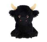 Keel Toys Keeleco 18cm Eco-Friendly Black Shaggy Cow Soft Toy Plush