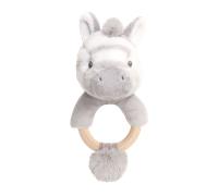 Keeleco Grey Baby Zebra Ring Rattle