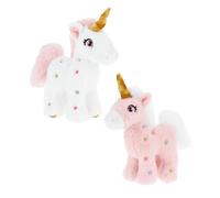Keel Toys - Set of 2 Standing Unicorn Plush Toy, Size 16 cm, Pink