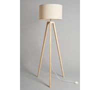 Keeley Wooden Tripod Floor Lamp BHS Lighting Brown One Size