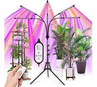 KEELIXIN Grow Lights for Indoor Plants,5 Heads Red Blue White Full Spectrum Plant Light with 15-60" Adjustable Tripod Stand, Indoor Grow Lamp with Remote Control and Auto On/Off Timer Function