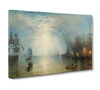Keelmen Heaving In Coals By Joseph Mallord William Turner Canvas Print | Gallery Wrapped 30mm Frame Wall Art | 24x16 inches | Ready to Hang | Classic Picture | Living Room Bedroom Lounge Office