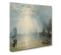 Keelmen Heaving In Coals by Joseph Mallord William Turner Canvas Print | Gallery Wrapped 30mm Frame Wall Art | 20x20 inches | Ready to Hang | Classic Picture | Living Room Bedroom Lounge Office