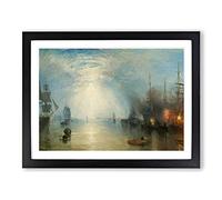 Keelmen Heaving In Coals By Joseph Mallord William Turner Classic Painting Framed Print | A2 Black Framed Wall Art | Ready to Hang | Classic Historical Picture | Living Room Bedroom Lounge Office