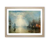 Keelmen Heaving In Coals By Joseph Mallord William Turner Classic Painting Framed Print | A3 Oak Framed Wall Art | Ready to Hang | Classic Historical Picture | Living Room Bedroom Lounge Office