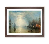 Keelmen Heaving In Coals By Joseph Mallord William Turner Classic Painting Framed Print | A4 Walnut Framed Wall Art | Ready to Hang | Classic Historical Picture | Living Room Bedroom Lounge Office