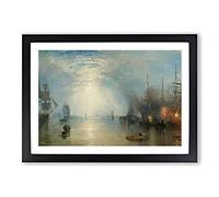 Keelmen Heaving in Coals by Joseph Mallord William Turner Framed Print | A2 Black Framed Wall Art | Ready to Hang | Modern Nature Picture | Living Room Bedroom Lounge Office