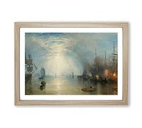 Keelmen Heaving in Coals by Joseph Mallord William Turner Framed Print | A2 Oak Framed Wall Art | Ready to Hang | Modern Nature Picture | Living Room Bedroom Lounge Office