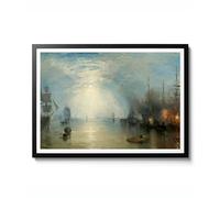 Keelmen Heaving in Coals by Moonlight by J. M. W. Turner, Romantic Landscape Wall Art, Vintage Seascape Print, Nautical Decor Gift, Archival Matte, A2 (Framed) - 59.4x42cm