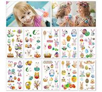 KEELYY Children's Tattoo 30 Sheets Easter Temporary Tattoos, Waterproof Skin-Friendly Children's Tattoos, Easter Stickers, Fake Tattoo, Ideal Easter Gift for Children (A)