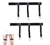 KEELYY Men's Shirt Holder, Adjustable Shirt Straps, Shirt Stays Men, Prevent Blouse Folding with Non-Slip Locking Clamps, for Men and Women, Business People or Workplace Professionals, 1 Pair, black