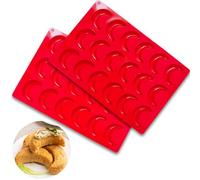 KEELYY Vanilla Crescent Silicone Baking Mould, Pack of 2, Red, Silicone, Crescent, Kipferl