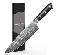 KEEMAKE Chef Knife 8 Inch, Professional Japanese Damascus Kitchen Knife, Forged 67-Layer VG-10 Stainless Steel Sharp Cooking Blade, Ergonomic Fibreglass Handle & Gift Box, Dad Gifts