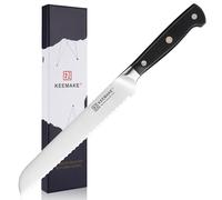 KEEMAKE Serrated Bread Knife for Homemade Bread 8 Inch, Sharp High Carbon German Stainless Steel Blade, Bread Cutter with Full Tang Black Handle for Slicing Bread, Bagels,Cake