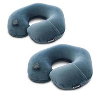 Keemall 2 Pack Inflatable Travel Pillow for Airplane, Train, Car, Washable U Shaped Pillow Case