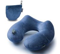 Keemall Inflatable Neck Pillow Airplane, Comfortable Inflatable Travel Neck Pillows for Airplanes Traveling on Plane, Soft Plush Cover Head Neck Rest Sleeping Long Flight for Car Train Office Home