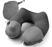 Keemall Inflatable Travel Neck Pillow, Best Airplane Neck Pillow for Long Flight Sleeping,Soft 100% Cotton Travel Pillow for Plane Head Rest, Portable Traveling Essentials