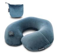 Keemall Inflatable Travel Neck Pillow for Airplane Train Car Washable Pillowcase U Shaped Office Napping Pillow