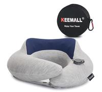 Keemall Inflatable Travel Pillow, Upgraded Travel Neck Pillow for Airplane Neck Support Sleeping - 3rd Generation, Double Comfort Plane Pillow - Portable Travel Essentials