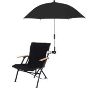 KEEMEN Chair Umbrella with Clamp Portable Clip on Umbrella for Beach Chairs Outdoor Patio Stroller Wheelchairs Golf Carts(Black)