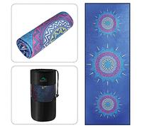 Keemi Non-Slip Yoga Towel Microfiber Yoga Mat Blanket for Hot Yoga Bikram Pilates Gym Towels for Sweat (73"x25", Mandala Blue)