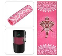 Keemi Non-Slip Yoga Towel Microfiber Yoga Mat Blanket for Hot Yoga Bikram Pilates Gym Towels for Sweat (73"x25", Elephant)